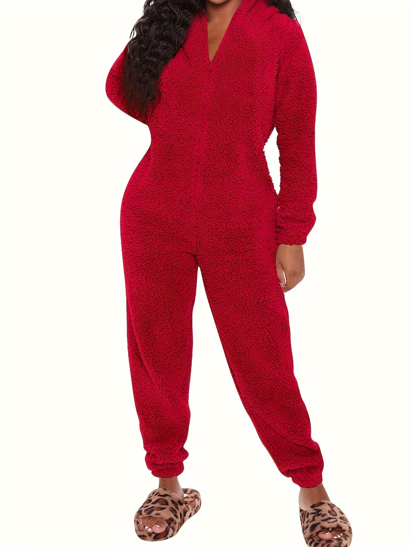 Mia™ Fuzzy Hooded Pajama Jumpsuit