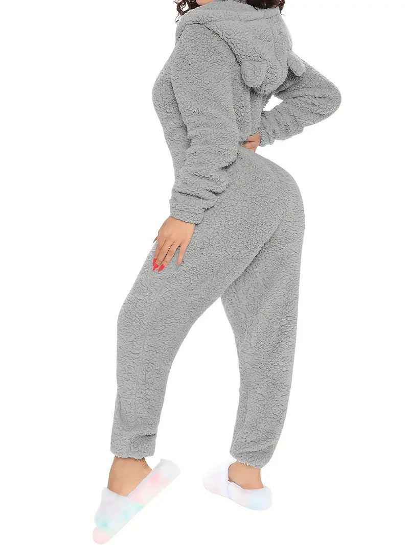 Mia™ Fuzzy Hooded Pajama Jumpsuit