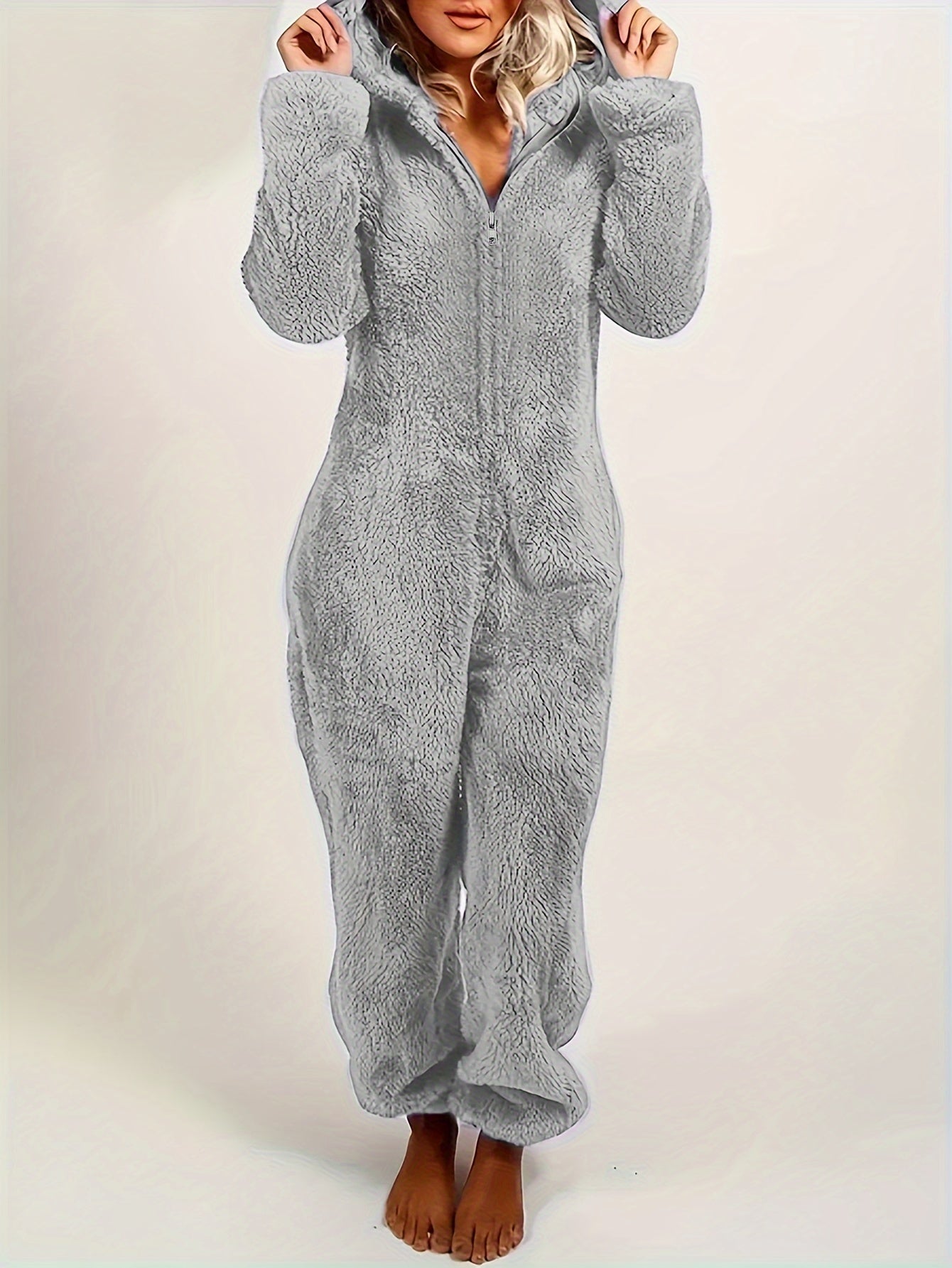 Mia™ Fuzzy Hooded Pajama Jumpsuit