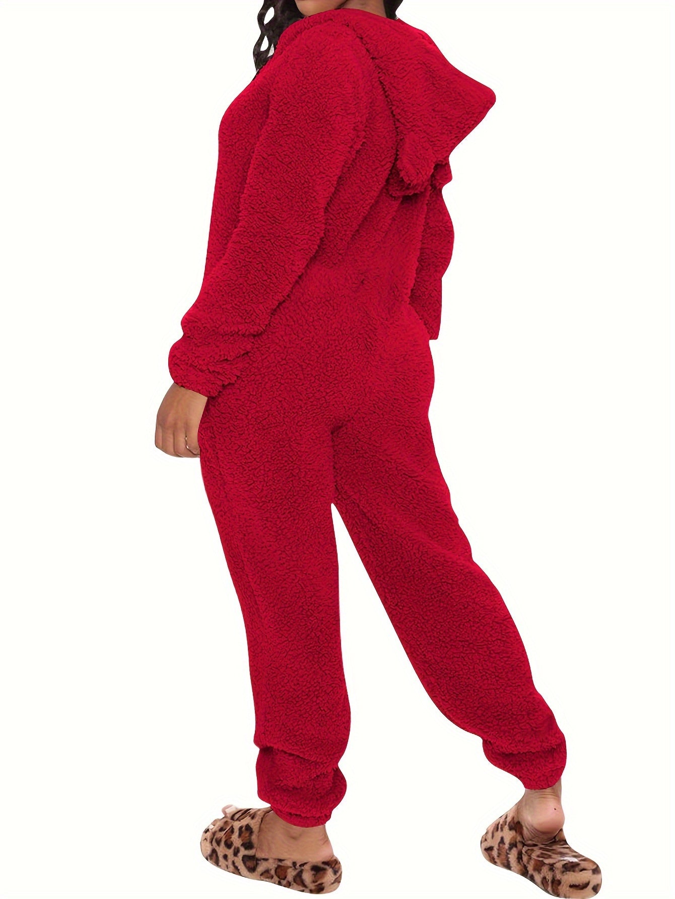 Mia™ Fuzzy Hooded Pajama Jumpsuit