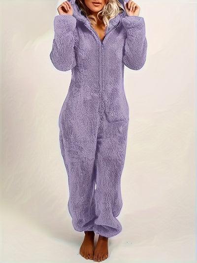 Mia™ Fuzzy Hooded Pajama Jumpsuit